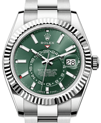 Rolex Sky-Dweller 42 mm Oystersteel and White Gold Green Dial Sky Dweller 336934