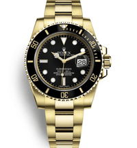 Rolex Submariner Date Certified Yellow Gold Black Dial 116618ln